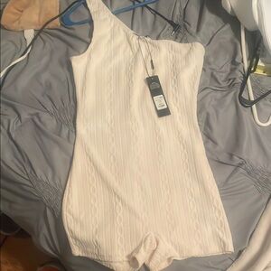 White One-Shoulder Romper